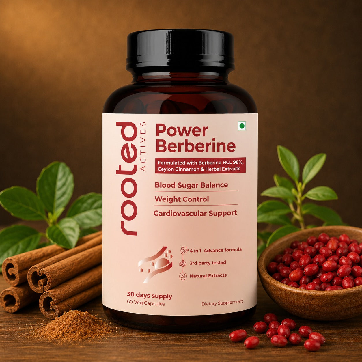 Berberine HCL 98% – 4-in-1 Blood Sugar Support Formula