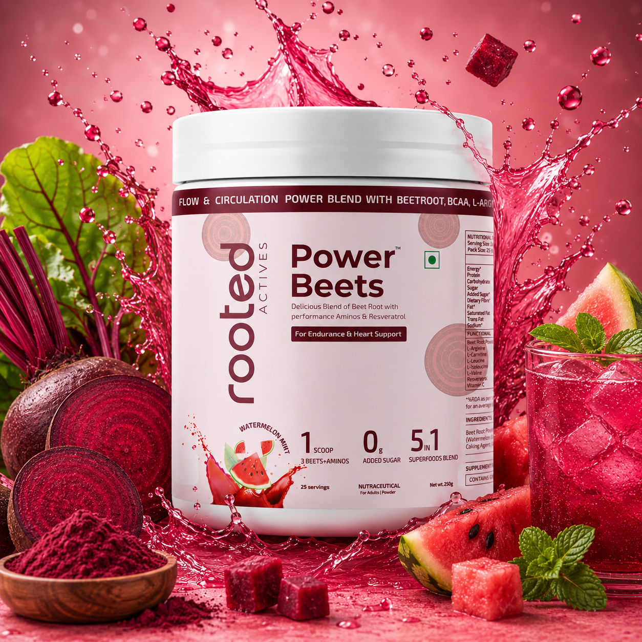 Power Beets - Beetroot + Amino's Drink Mix (Watermelon Mint)